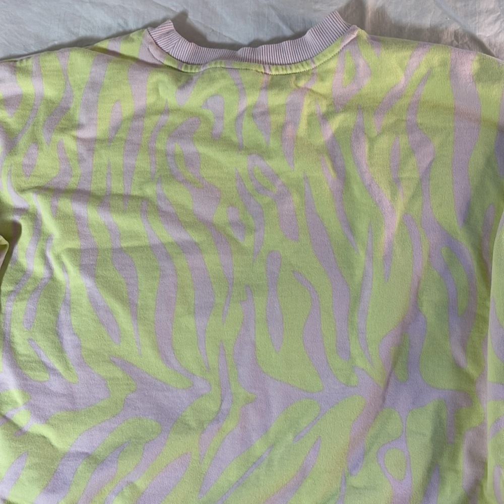 Adidas Light Yellow and Pale Pink Patterned Sweatshirt - Picture 7 of 7